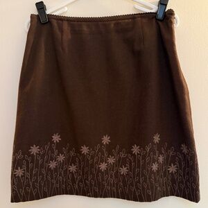 J. Jill wool blend embroidered skirt